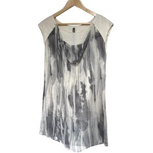Mouse ji mulberry silk top tunic art grey beige black